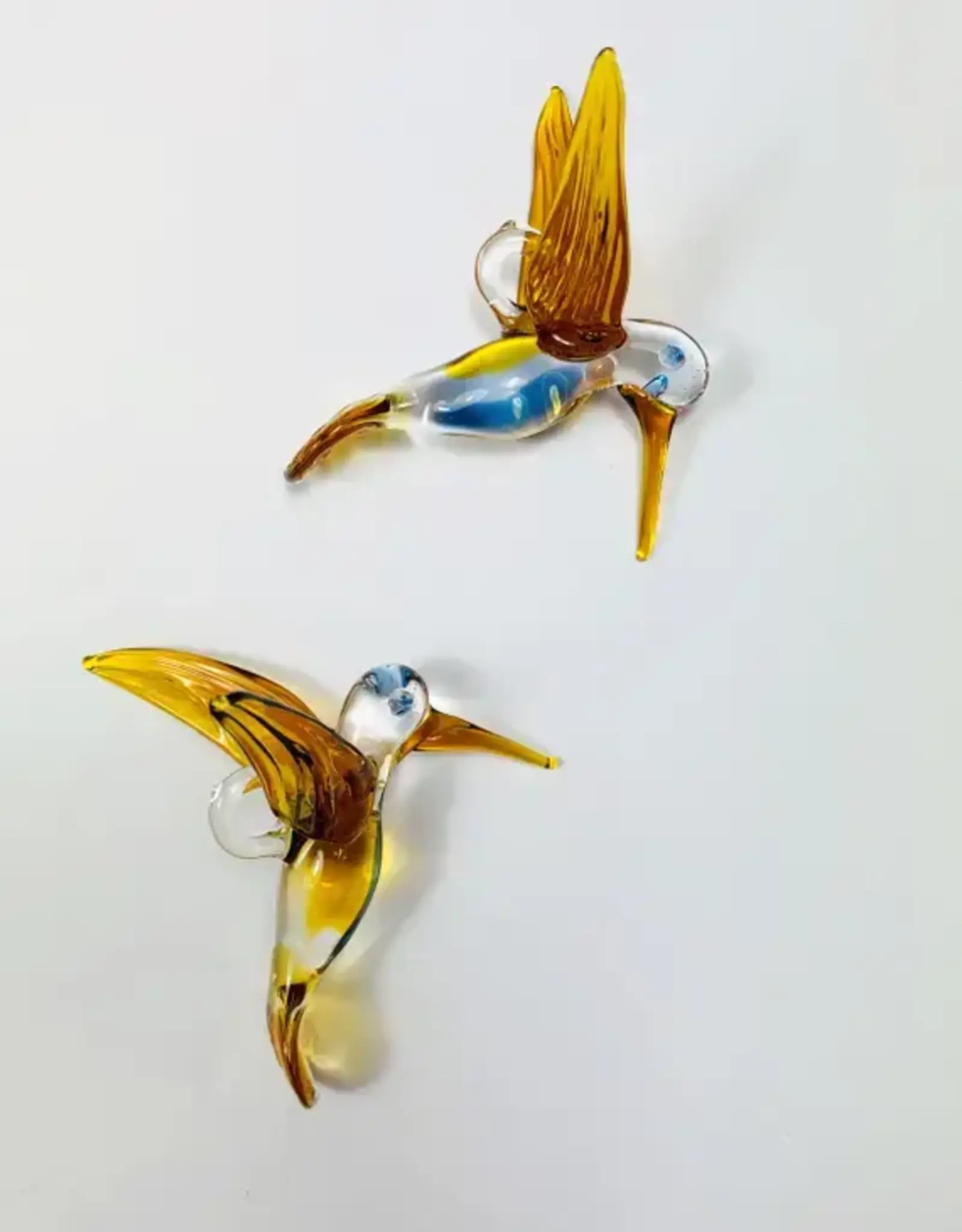 Egypt Blown Glass Amber Hummingbird Posing - Egypt