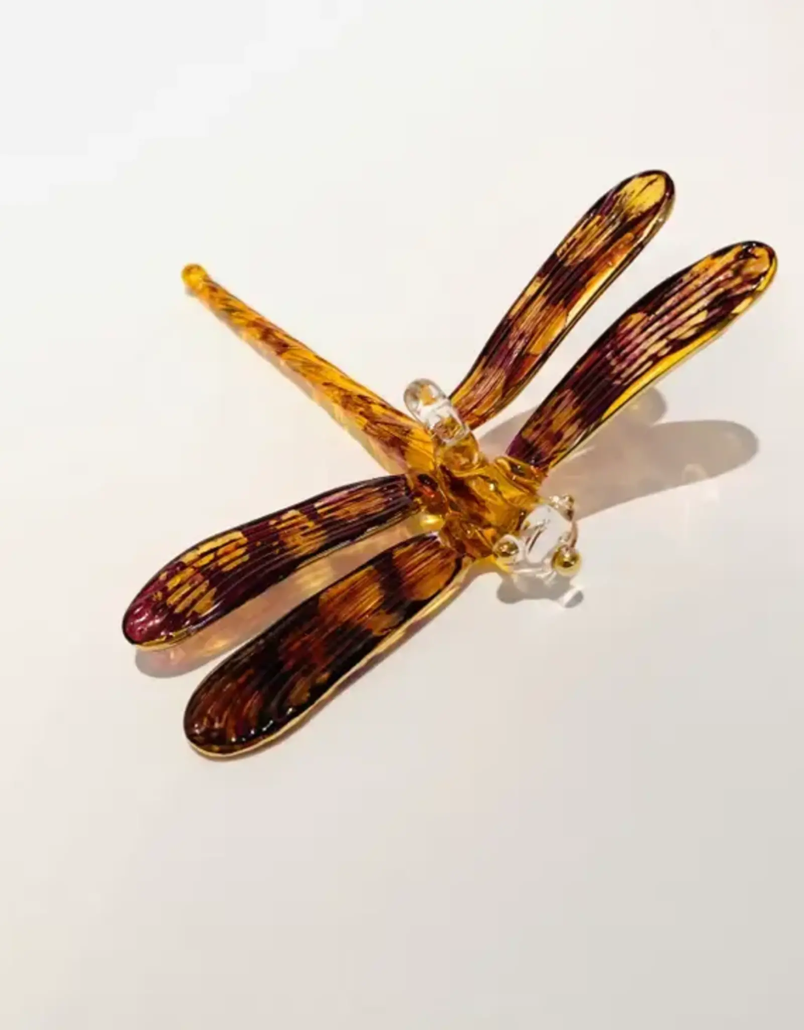 Egypt Dragonfly Yellow & Brown Variegated Blown Glass - Egypt