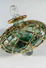 Egypt Blown Glass Emerald Small Diamond Toupie - Egypt