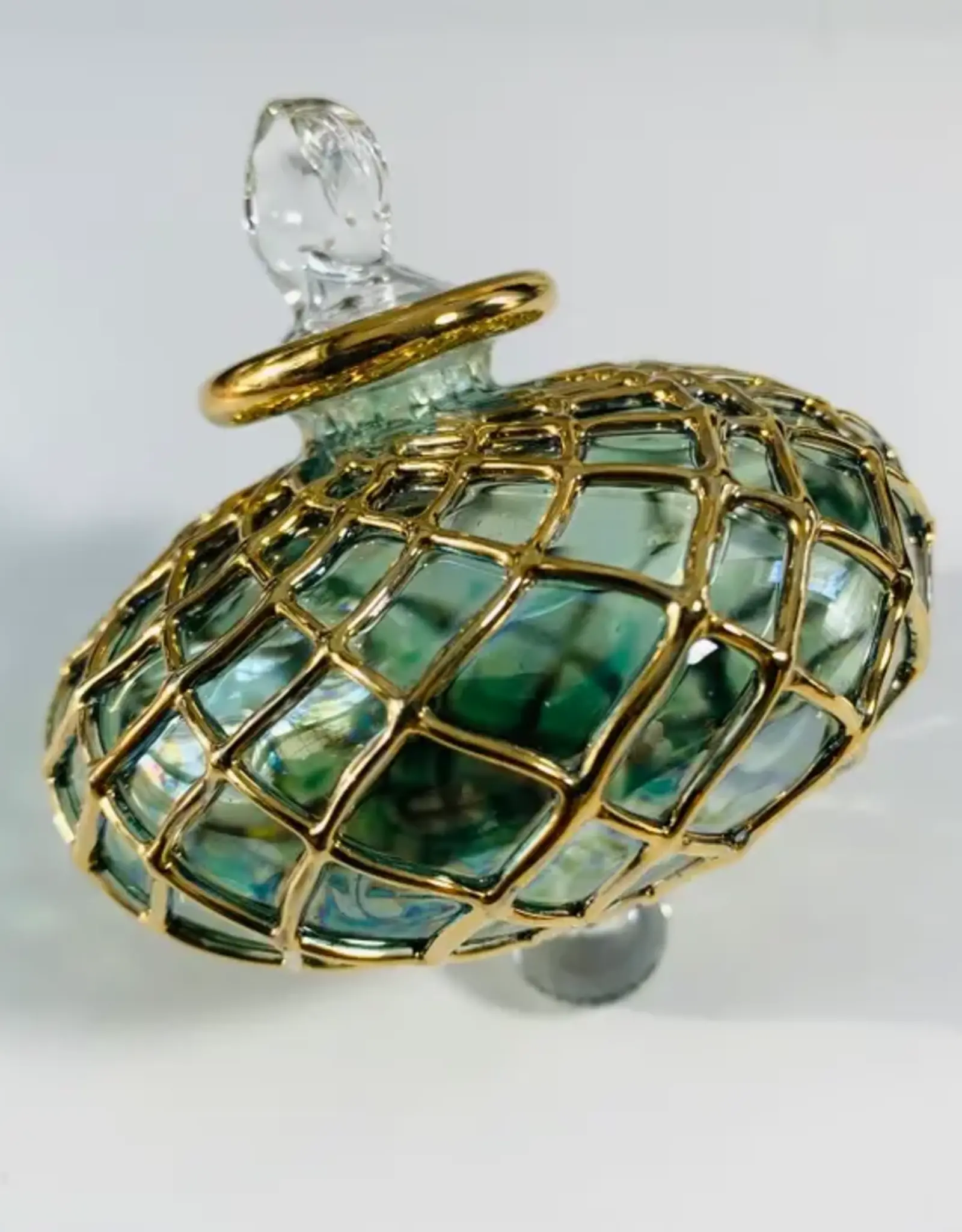 Egypt Blown Glass Emerald Small Diamond Toupie - Egypt