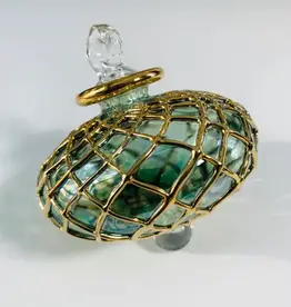 Egypt Blown Glass Emerald Small Diamond Toupie - Egypt Egypt Blown Glass Emerald Small Diamond Toupie - Egypt