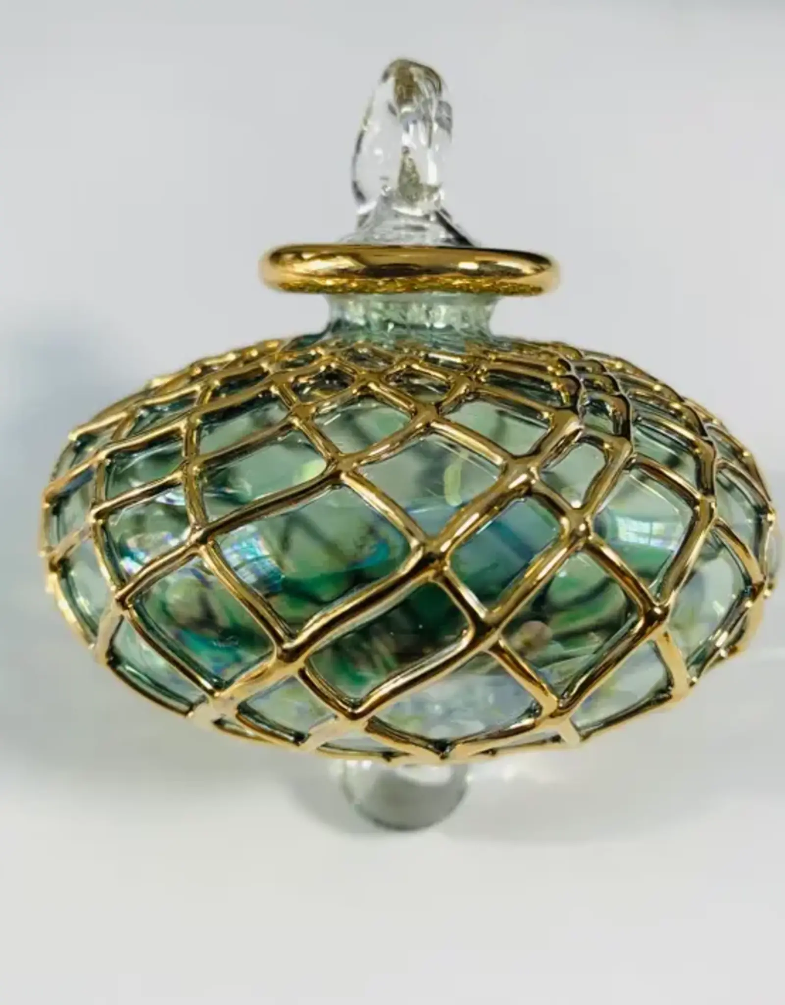 Egypt Blown Glass Emerald Small Diamond Toupie - Egypt