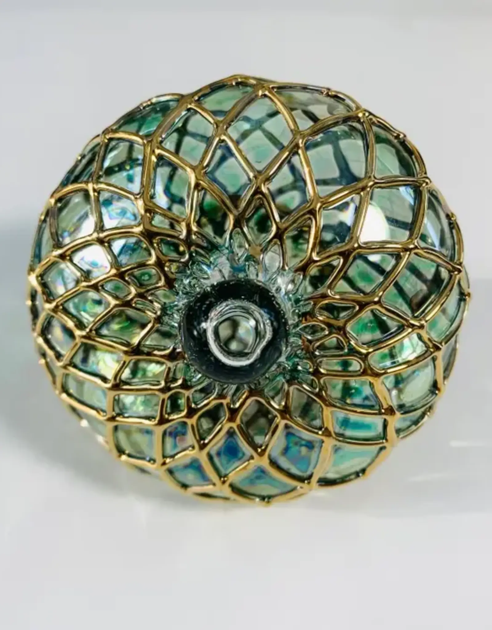 Egypt Blown Glass Emerald Small Diamond Toupie - Egypt