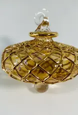 Egypt Blown Glass Amber Small Diamond Toupie  - Egypt