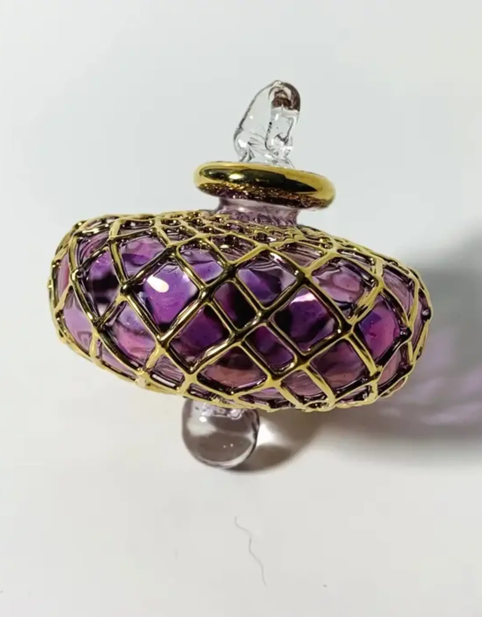 Egypt Blown Glass Pink Small Diamond Toupie - Egypt