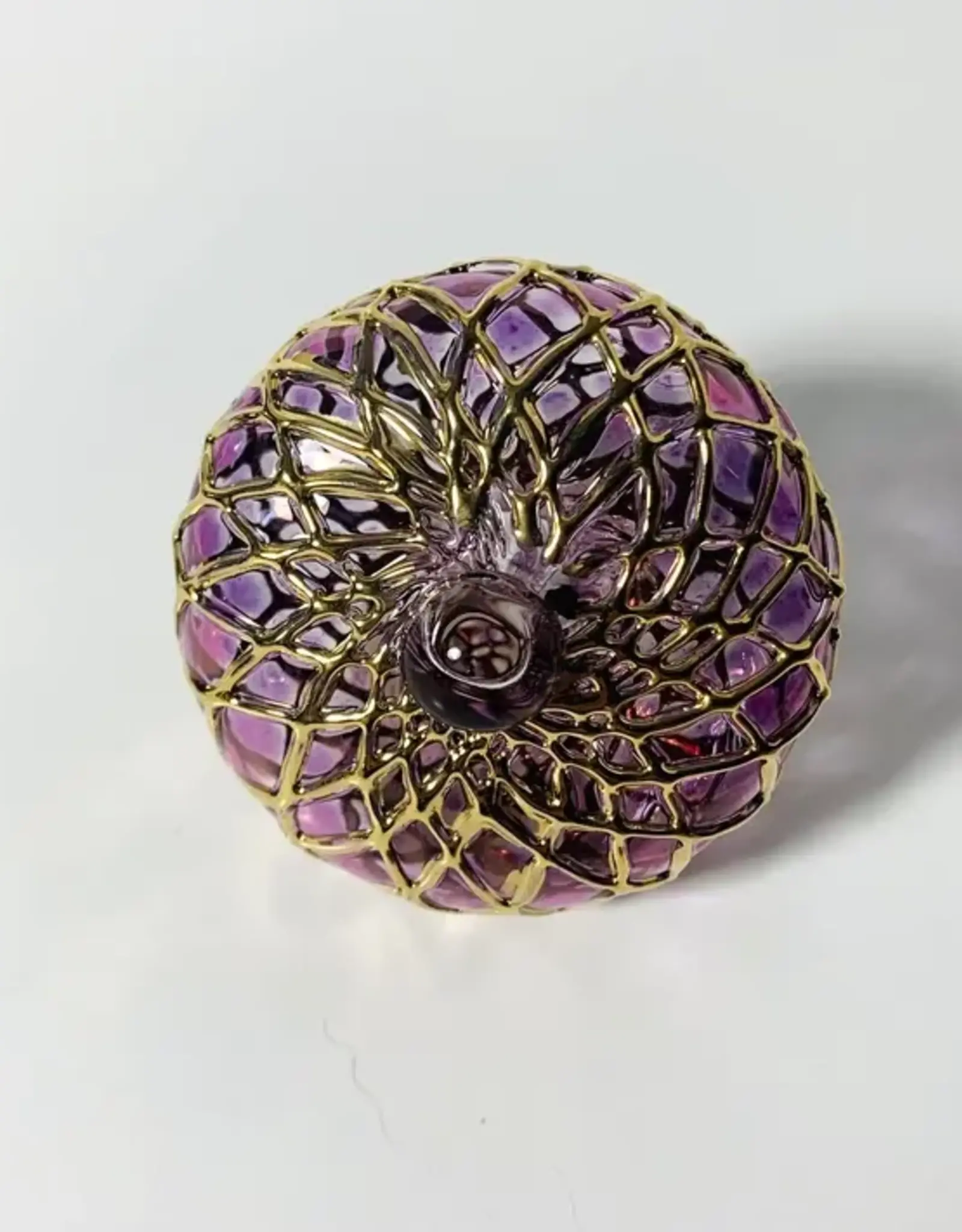 Egypt Blown Glass Pink Small Diamond Toupie - Egypt