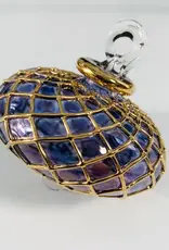 Egypt Blown Glass Purple Small Diamond Toupie - Egypt