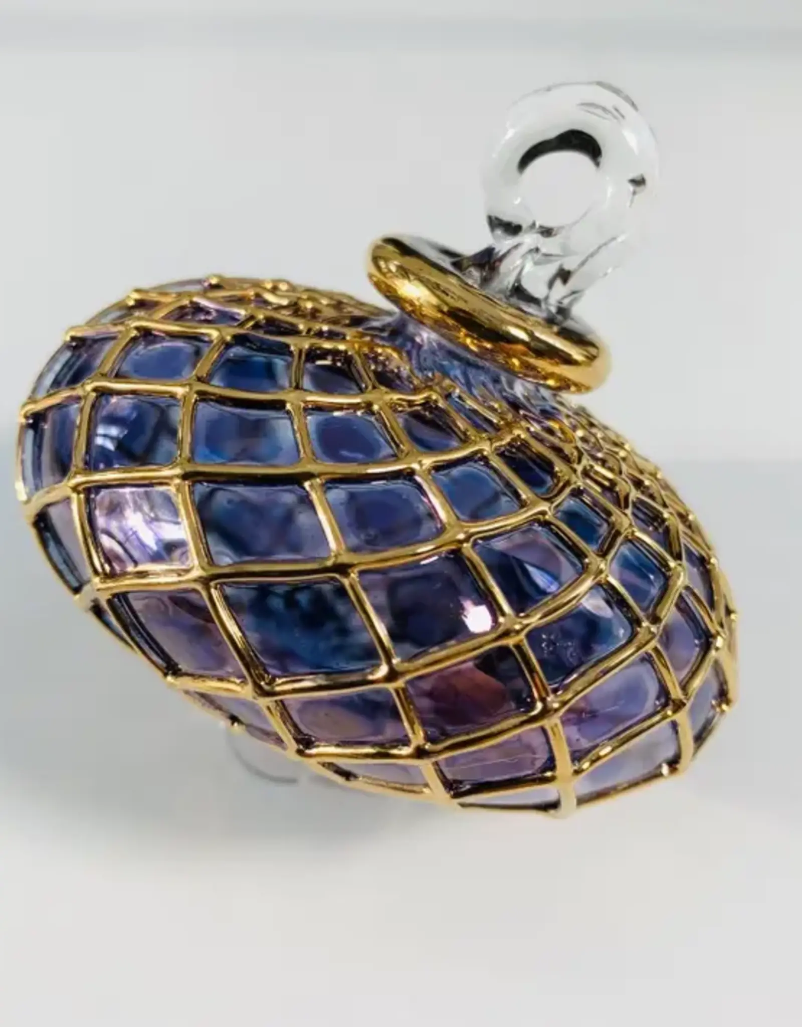 Egypt Blown Glass Purple Small Diamond Toupie - Egypt