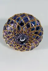 Egypt Blown Glass Purple Small Diamond Toupie - Egypt
