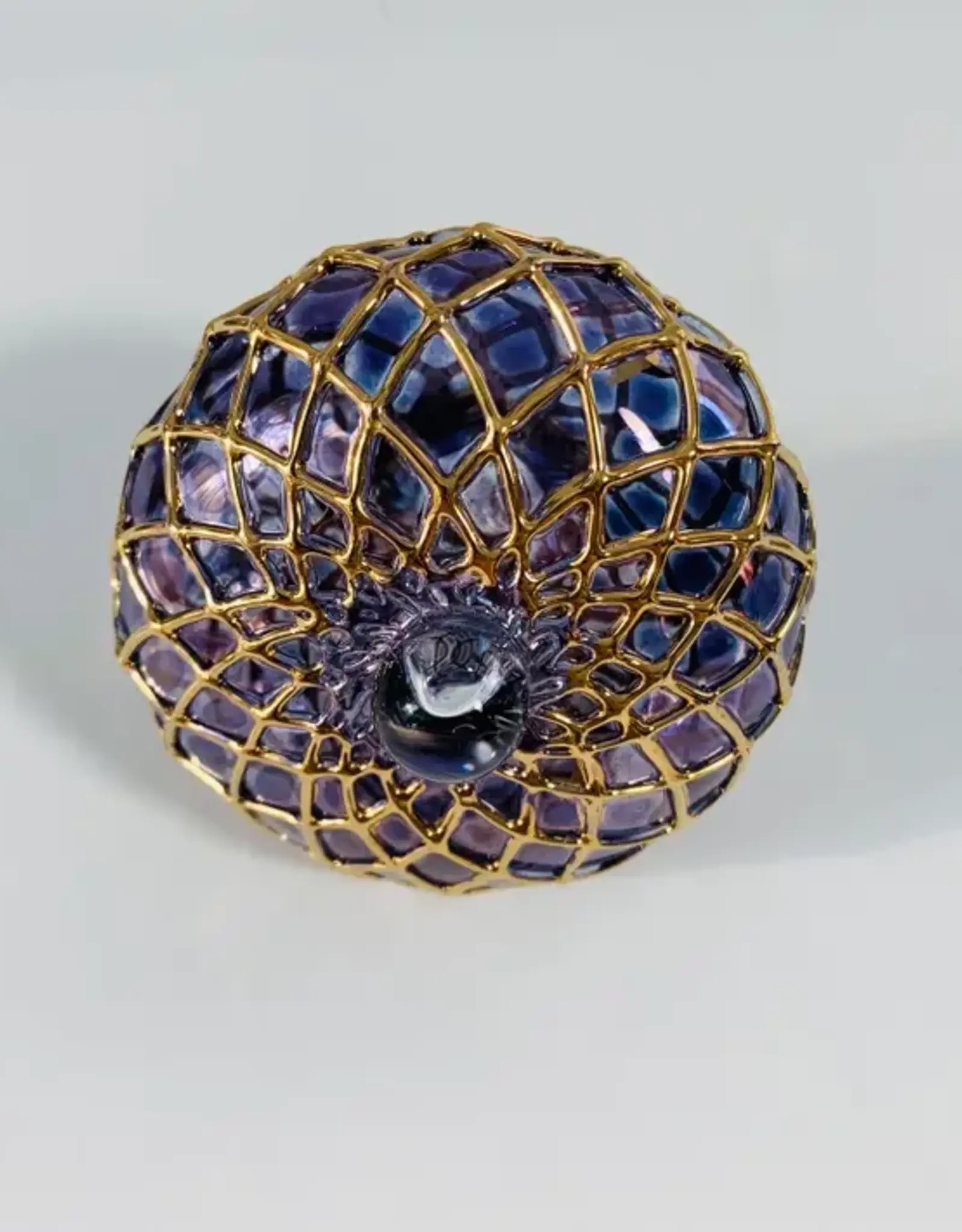 Egypt Blown Glass Purple Small Diamond Toupie - Egypt
