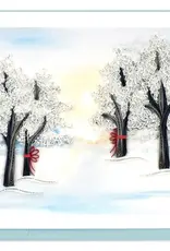 Vietnam Quilling Card Snow Covered Trees  - Vietnam