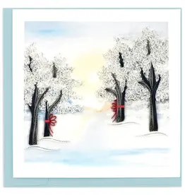 Vietnam Quilling Card Snow Covered Trees  - Vietnam