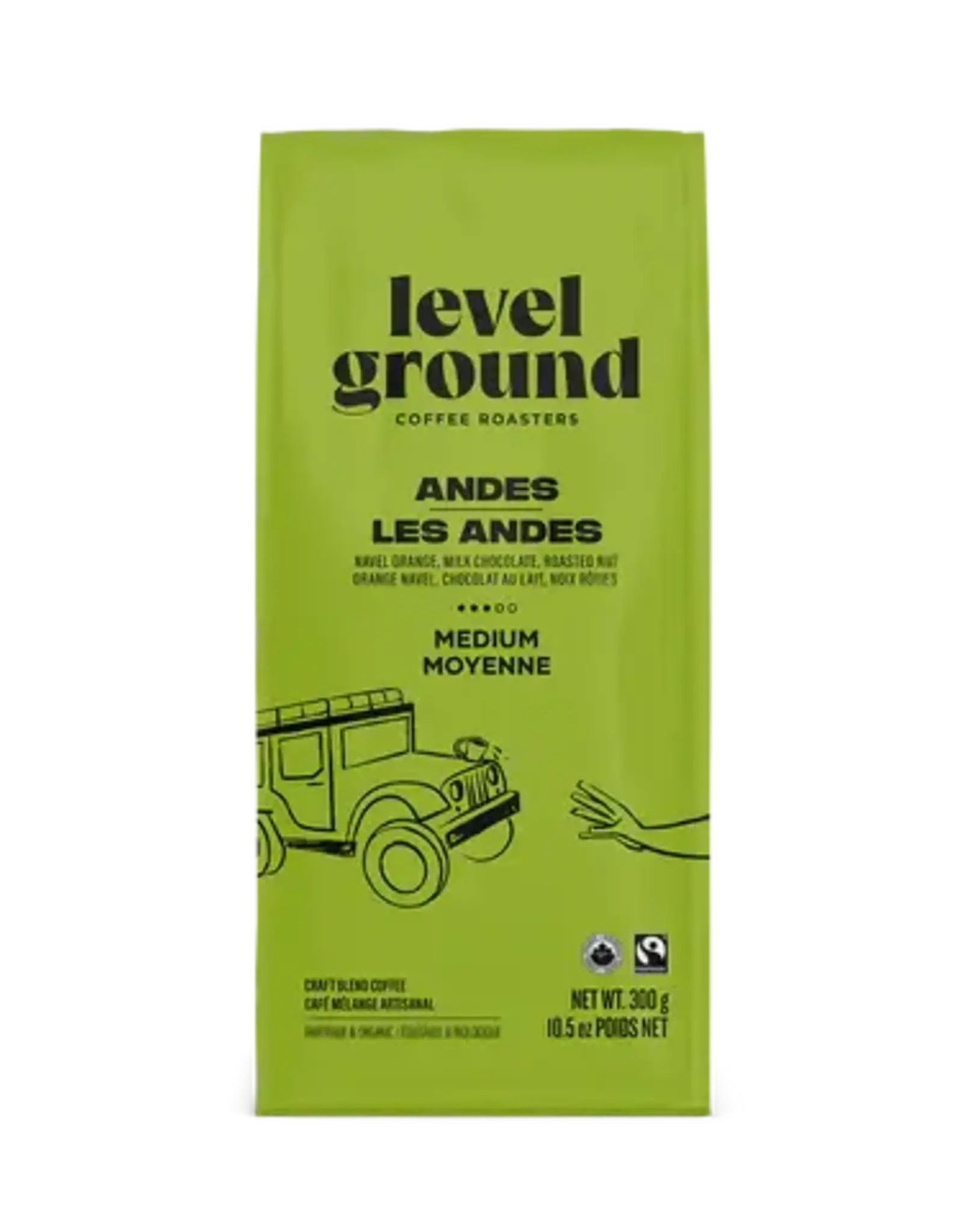 Peru Coffee Bean Andes Mountains Medium & Rich Ground 300g