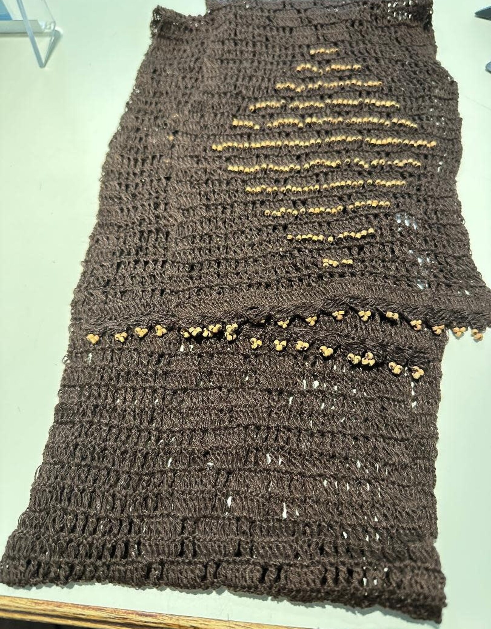 Ten Thousand Villages Brown Crochet Scarf - Bangladesh
