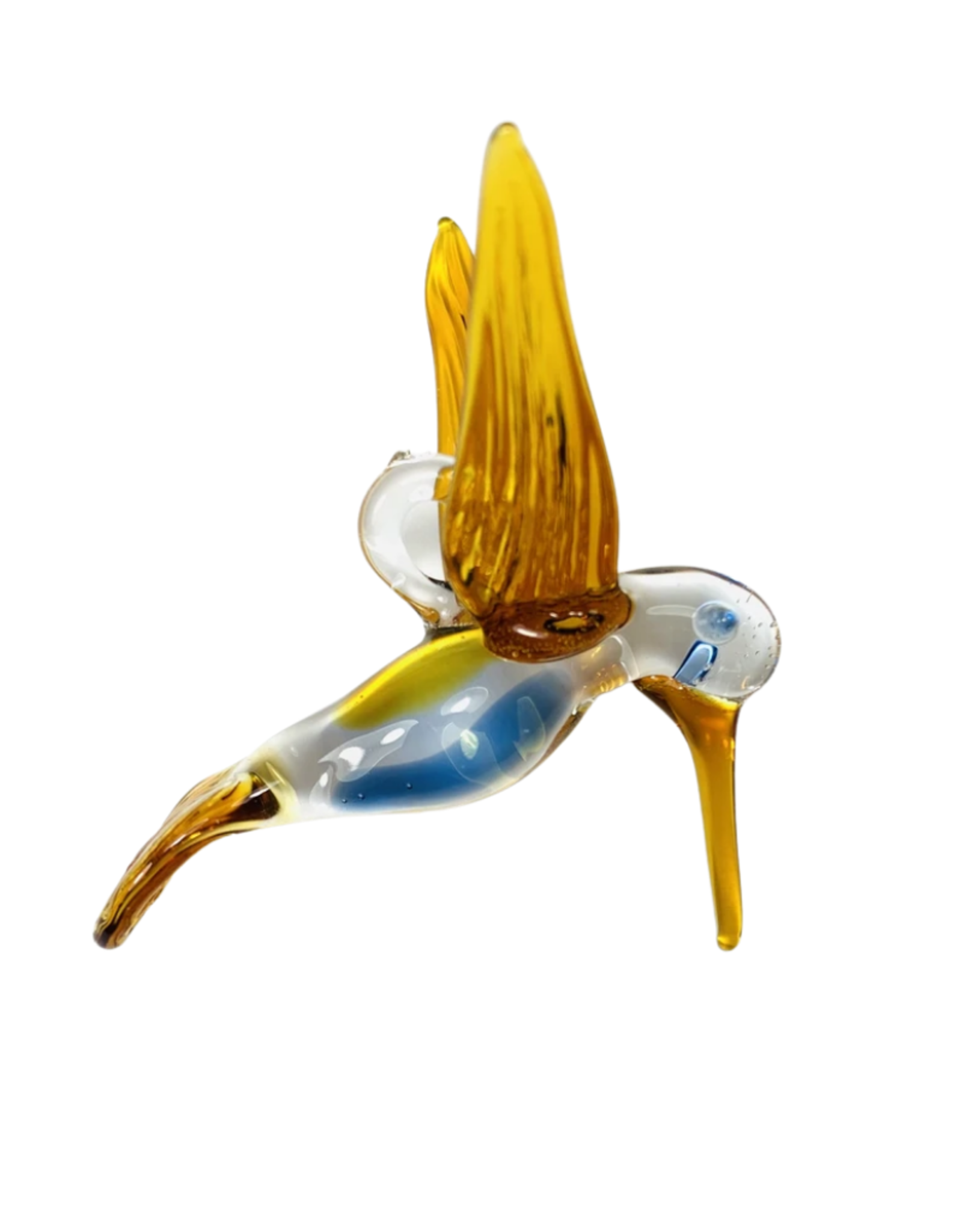 Egypt Blown Glass Amber Hummingbird Posing - Egypt