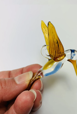 Egypt Blown Glass Amber Hummingbird Posing - Egypt