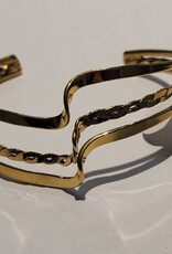Mexico Bracelet Cuff Gold Wave - Braided Wave - Mexico