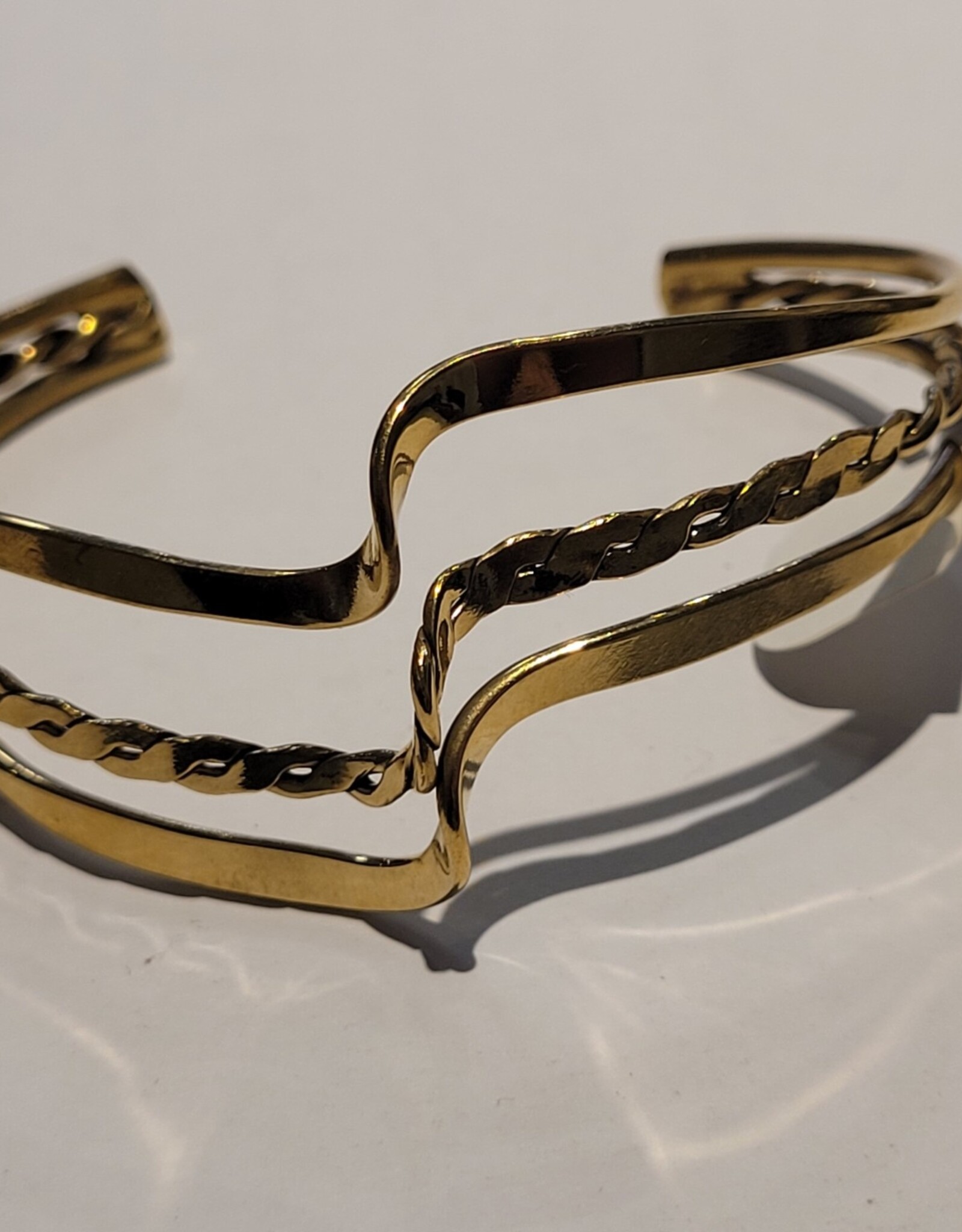 Mexico Bracelet Cuff Gold Wave - Braided Wave - Mexico