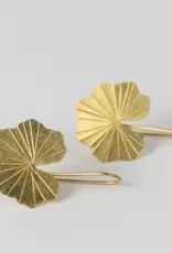 India Earrings Brass Lotus Leaf Drop - India