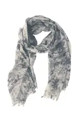 India Scarf Gray Floral - India