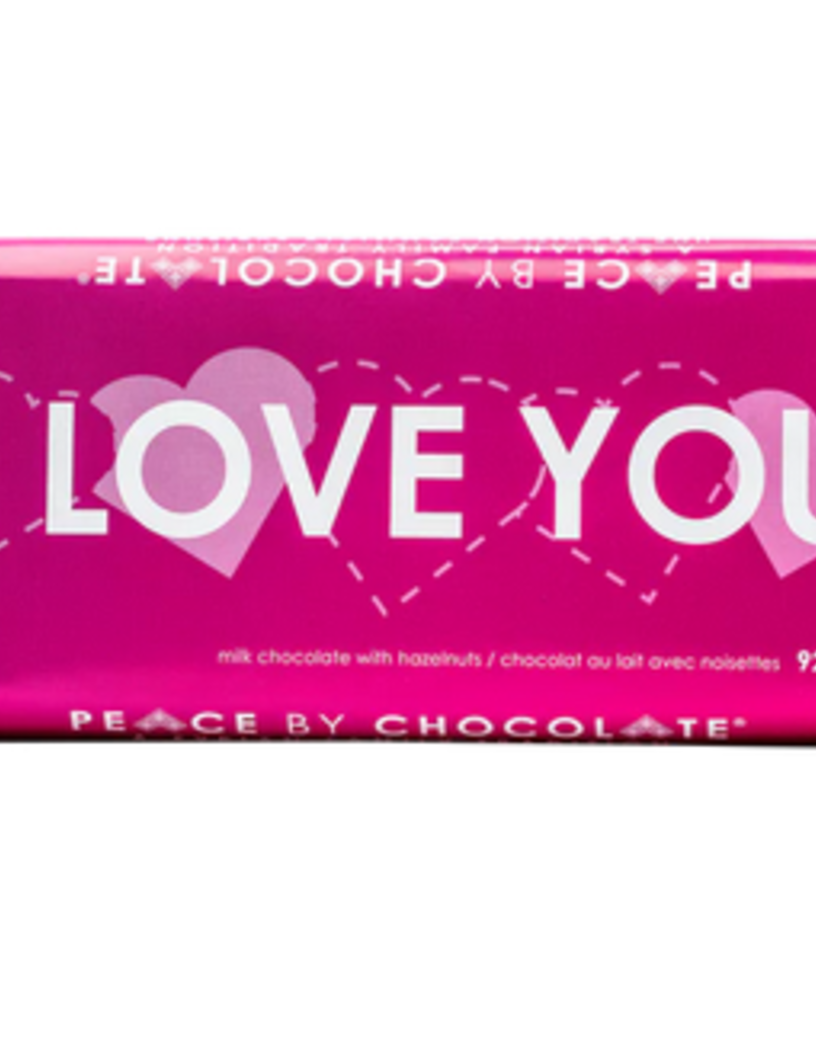 Canada I Love You Milk Chocolate with Hazelnuts Bar 92g - Peace by Chocolate