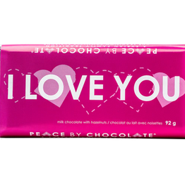 Canada I Love You Milk Chocolate with Hazelnuts Bar 92g - Peace by Chocolate