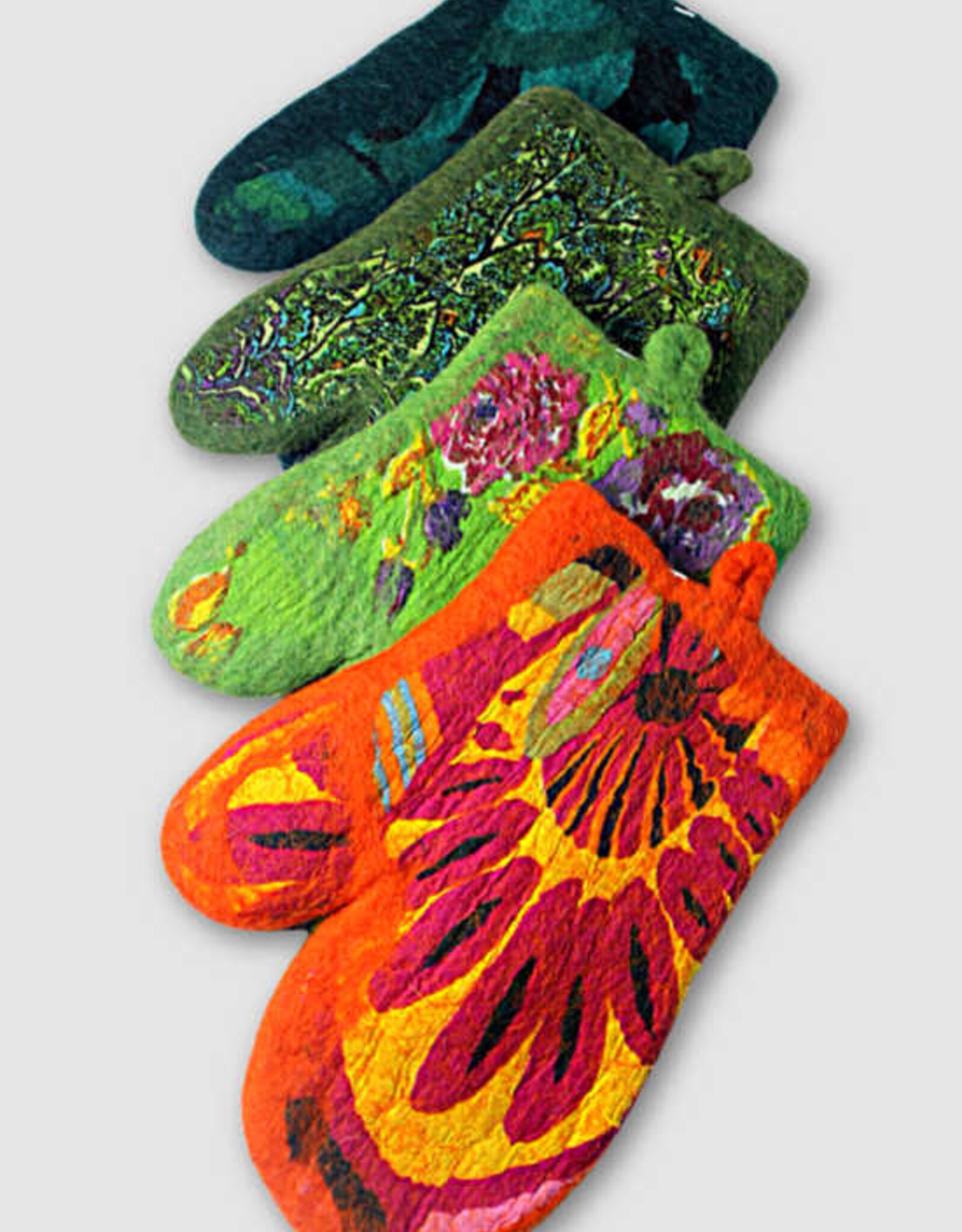 Nepal Oven Mitt Wool Infused with Cotton Felting - Nepal