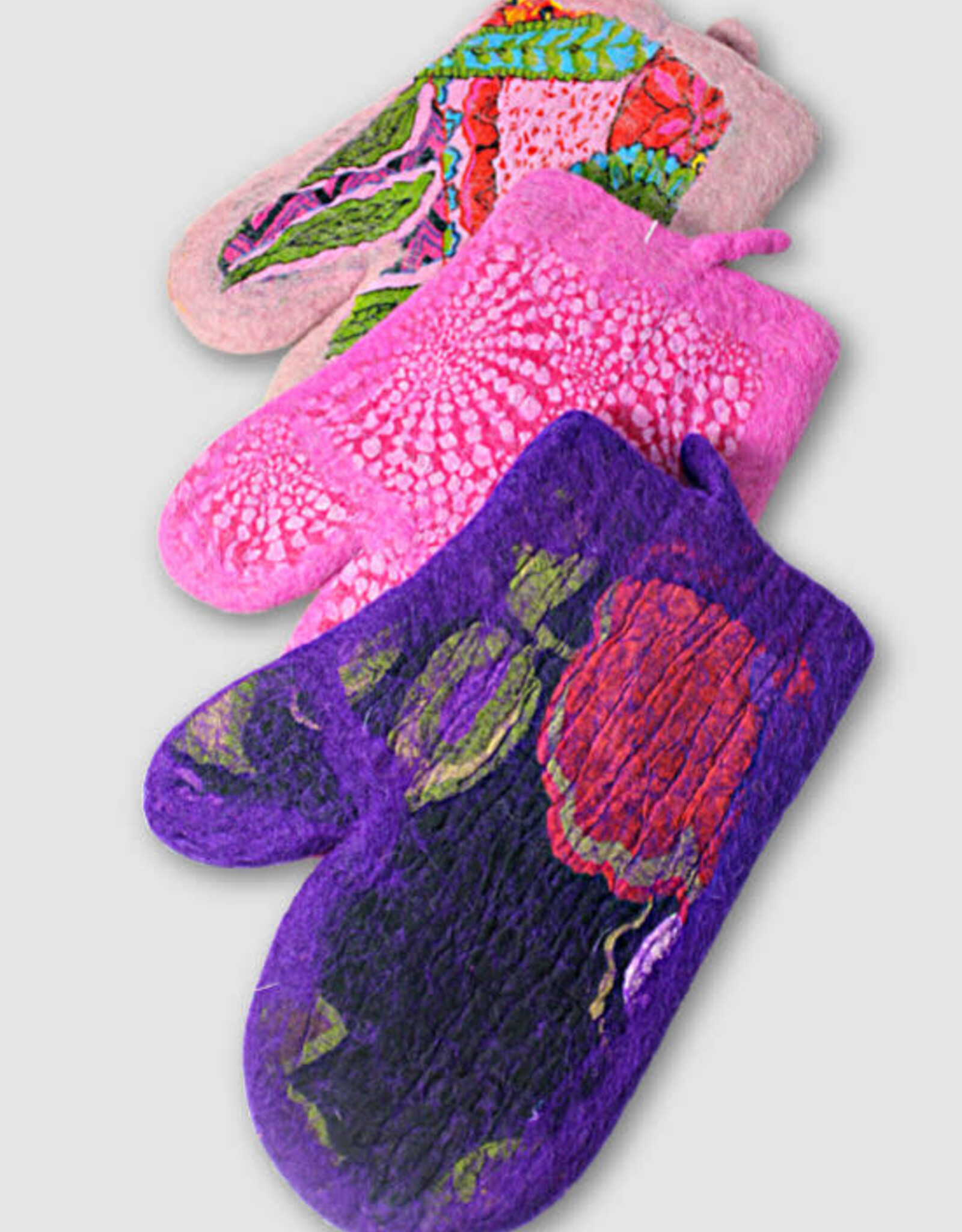 Nepal Oven Mitt Wool Infused with Cotton Felting - Nepal