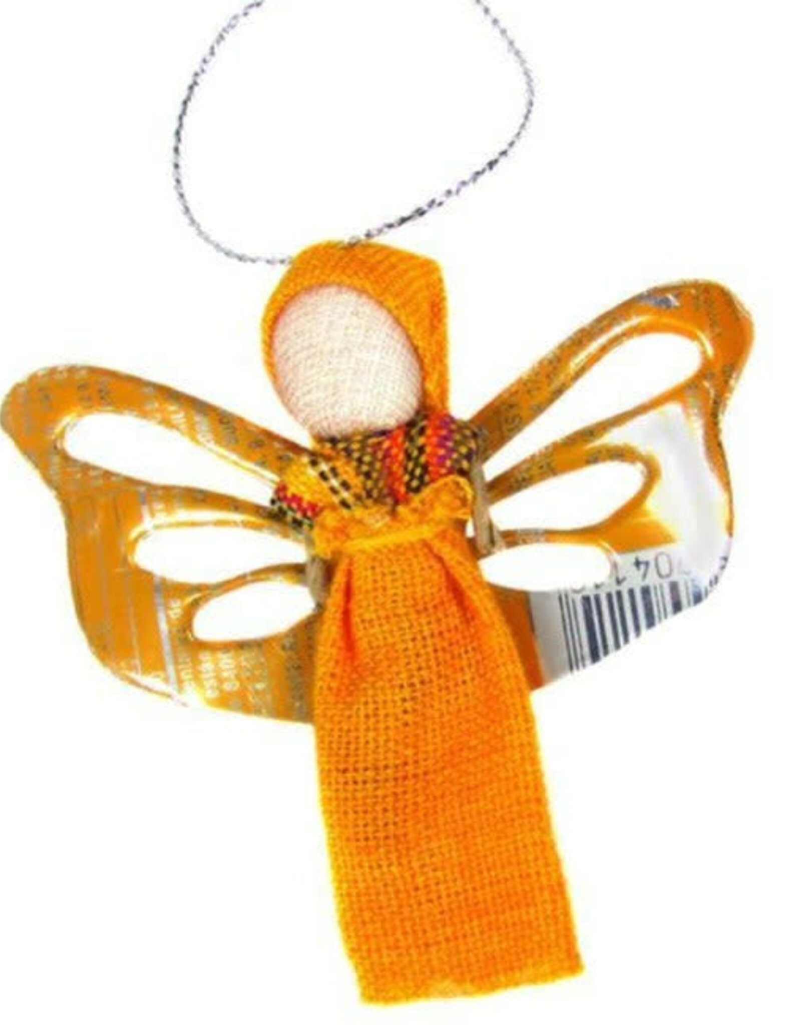 Guatemala Ornament Upcycled Angel Assorted Colours (W/Y/R) - Guatemala