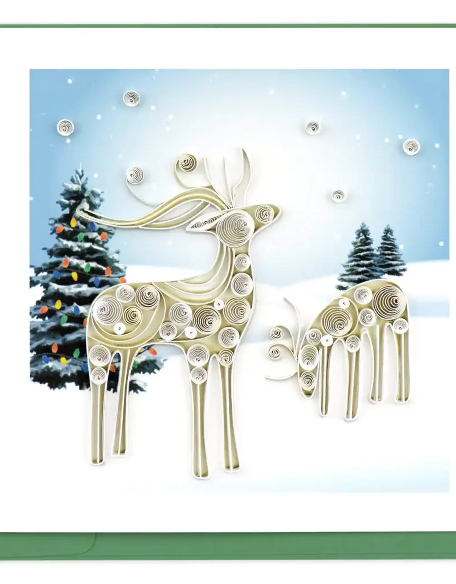 Vietnam Quilling Card Snowy Reindeer  - Vietnam
