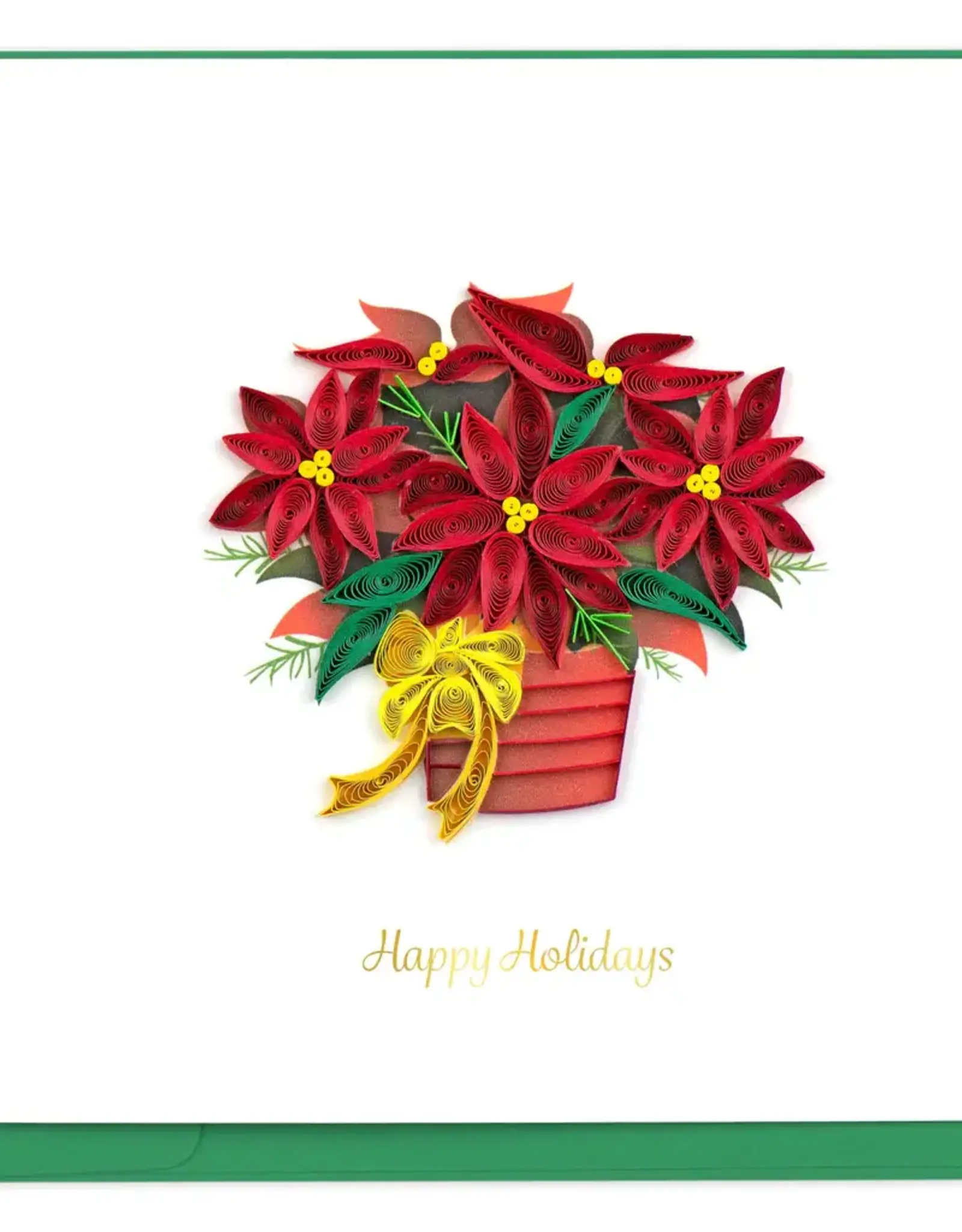Vietnam Quilling Card Potted Poinsettia Happy Holidays - Vietnam