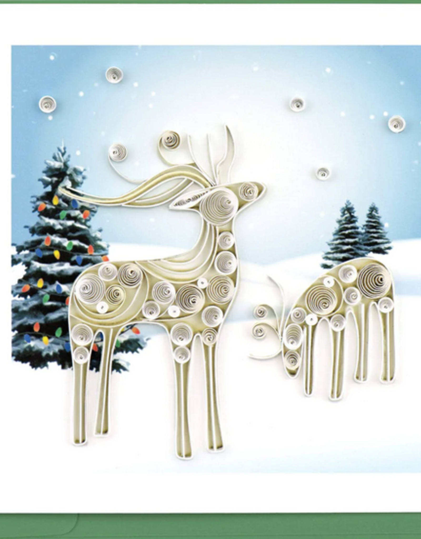 Vietnam Quilling Card Snowy Reindeer  - Vietnam