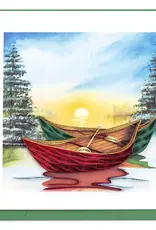 Vietnam Quilling Card River Canoes - Vietnam