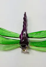 Egypt Blown Glass Dragonfly Green and Purple - Egypt