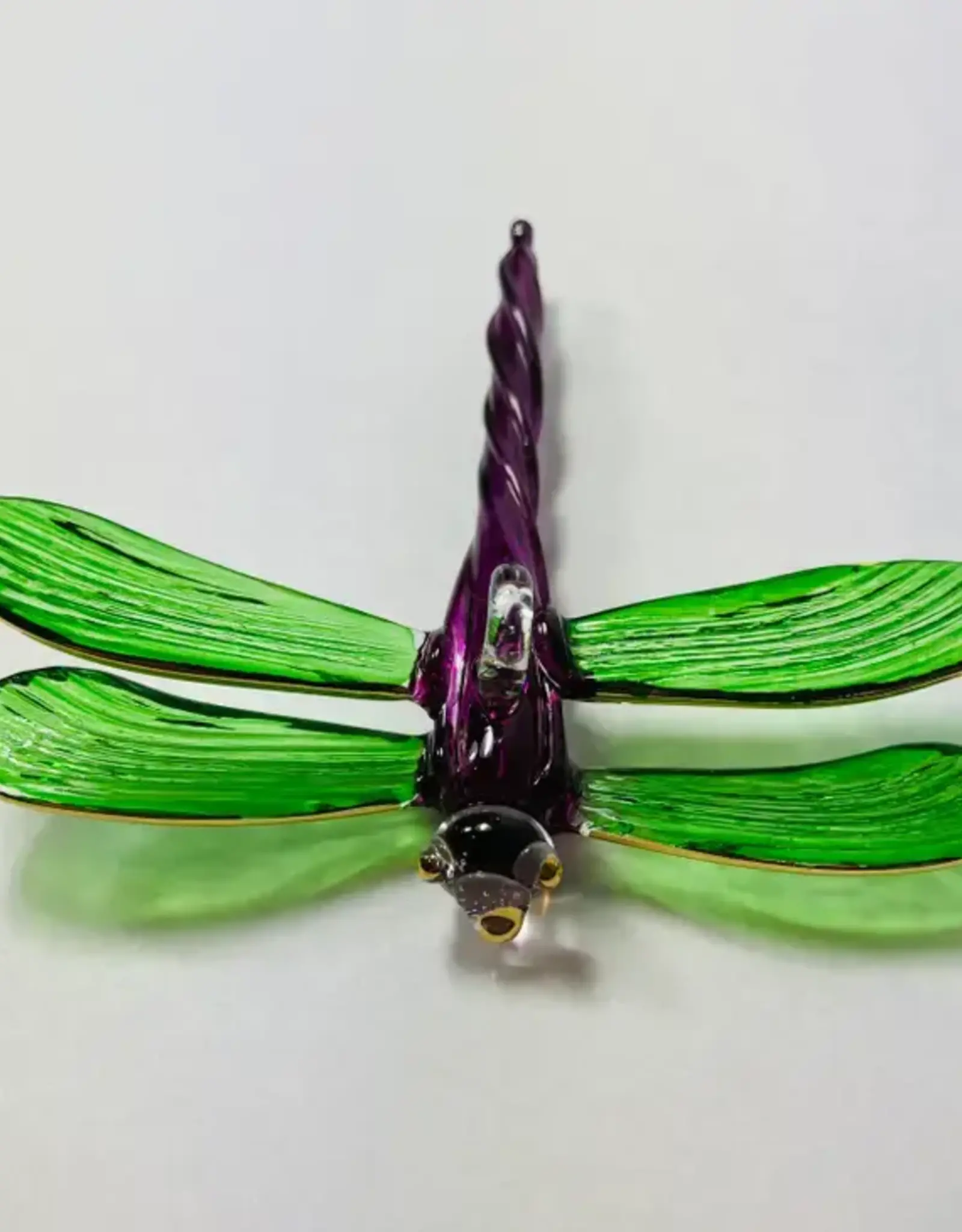 Egypt Blown Glass Dragonfly Green and Purple - Egypt