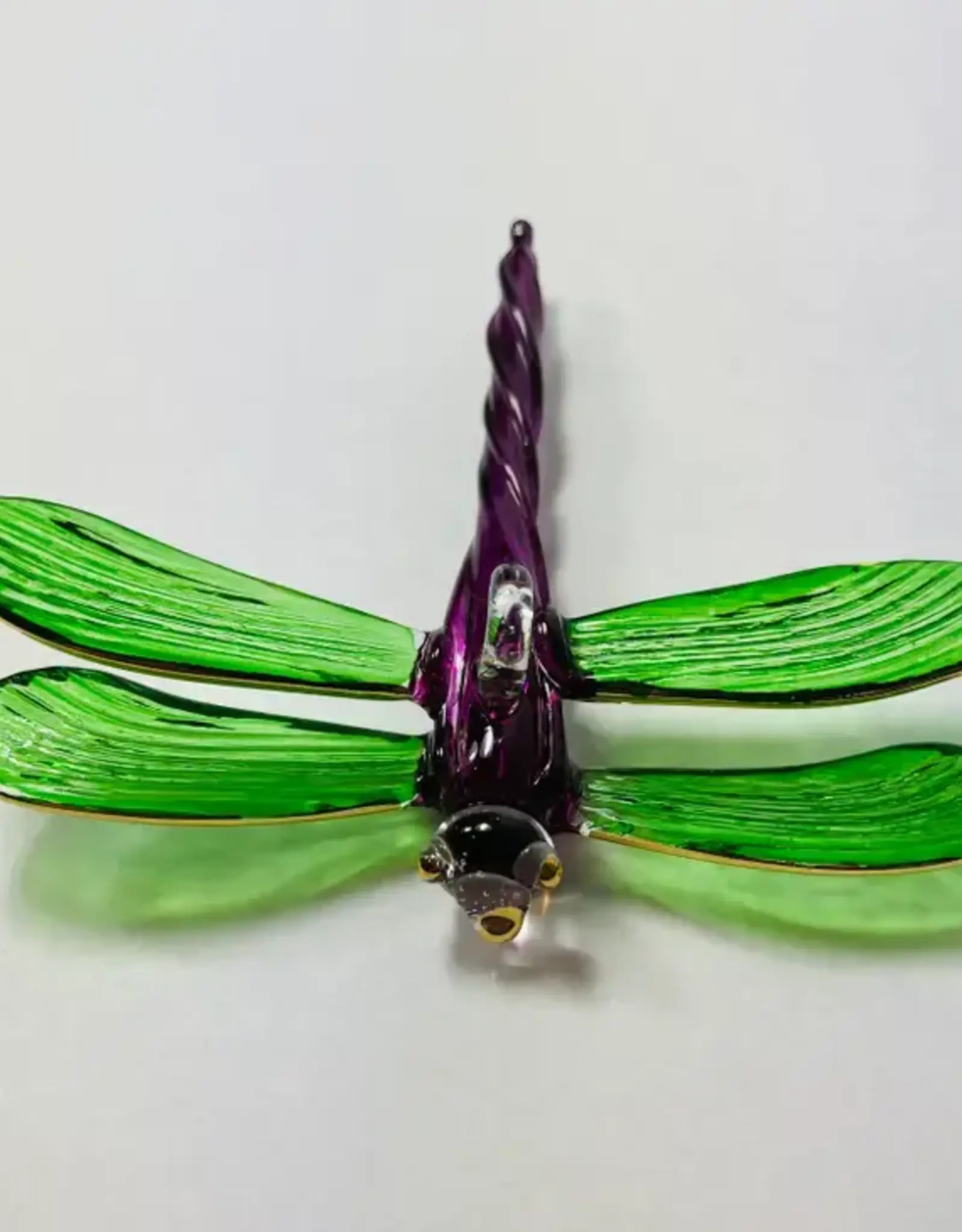 Egypt Ornament Dragonfly Green & Purple Blown Glass - Egypt
