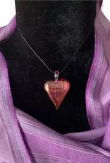 Egypt Necklace Pink Heart Pendant Blown Glass - Egypt