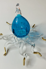 Ornament Turquoise Octopus Blown Glass - Egypt