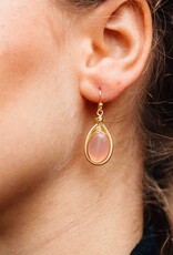 India Earrings Rose Onyx Drop - India