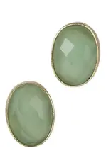 India Earrings Shanti Green Onyx Stud - India