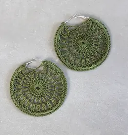 India Earrings Pahiya Silk Crochet Hoop - India