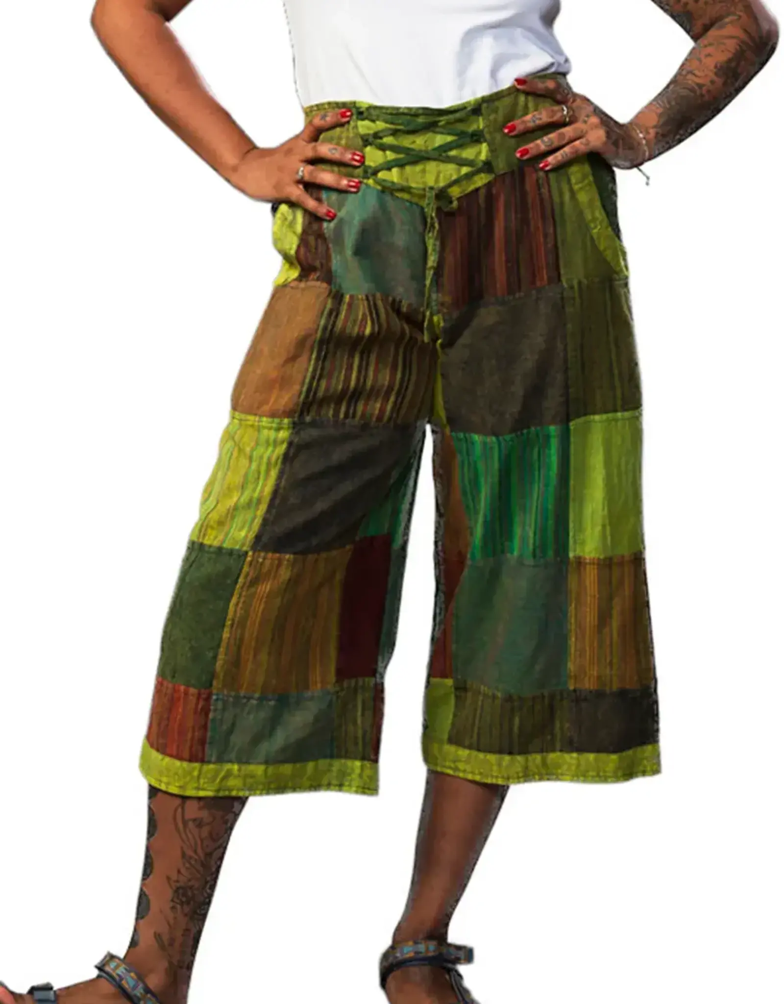 Nepal Pants  Rastra 3/4 Green S - Nepal