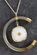 India Necklace Celestial Reclaimed Horn & Geode - India
