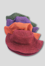 Nepal Hat Colourful Dyed Hemp Brim - Nepal