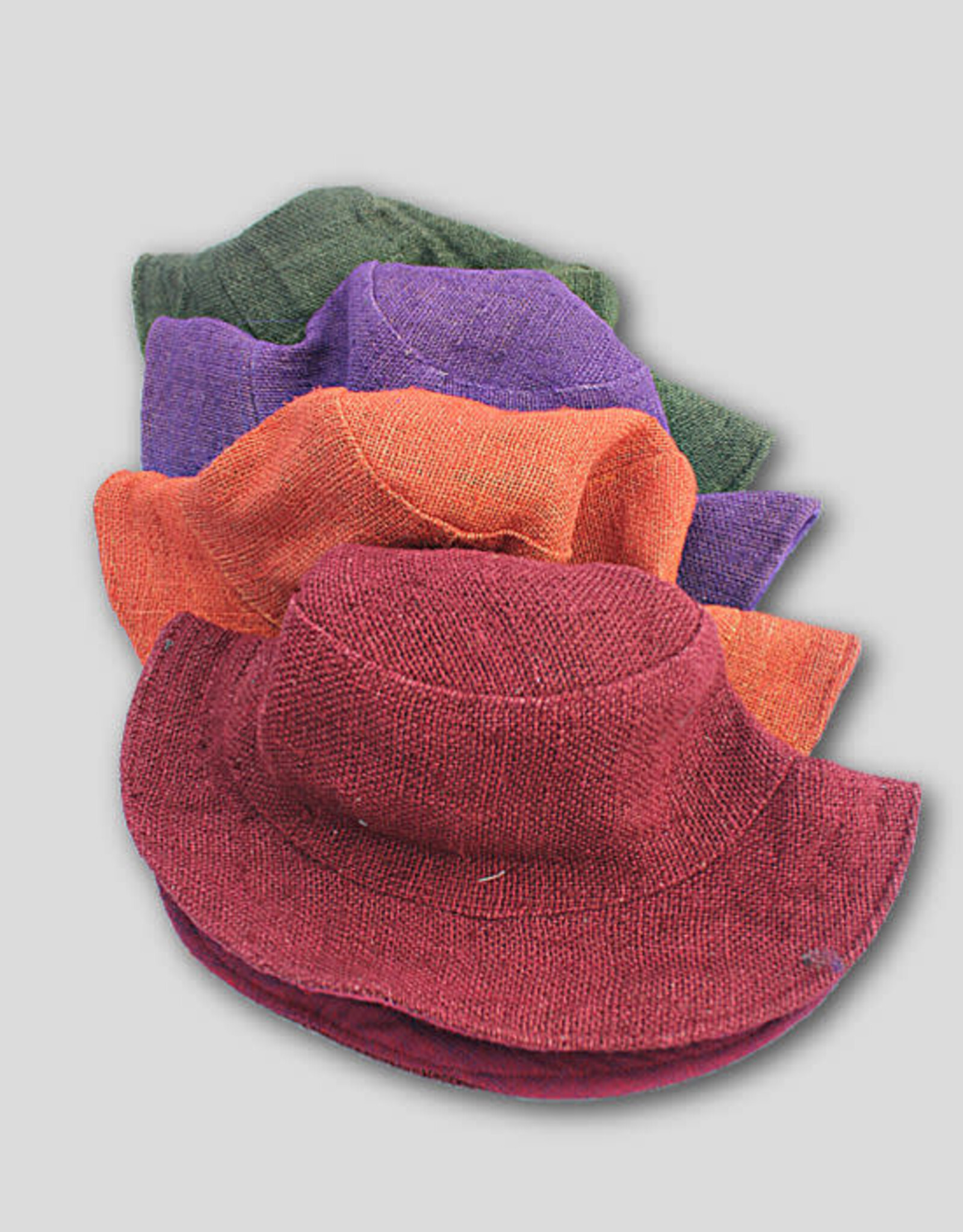 Nepal Hat Colourful Dyed Hemp Brim - Nepal