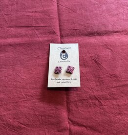 Earrings Claycult Flower Studs Pink- Cambodia
