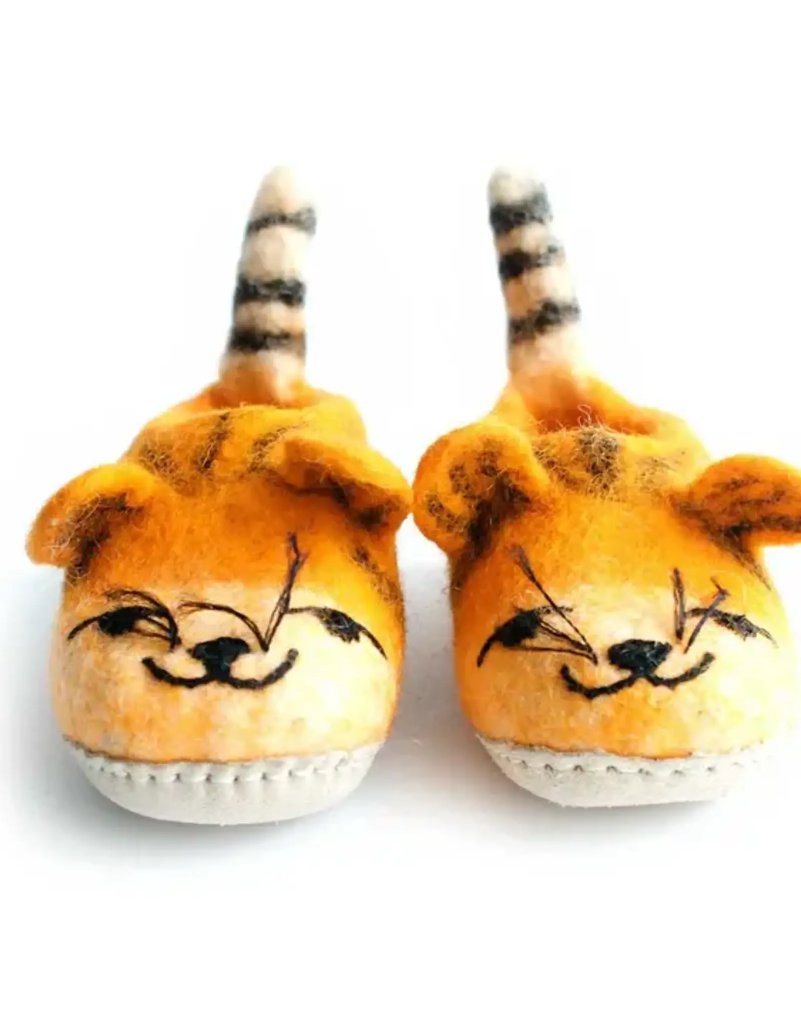Felt Tiger Shoes Child Size 9 - Nepal