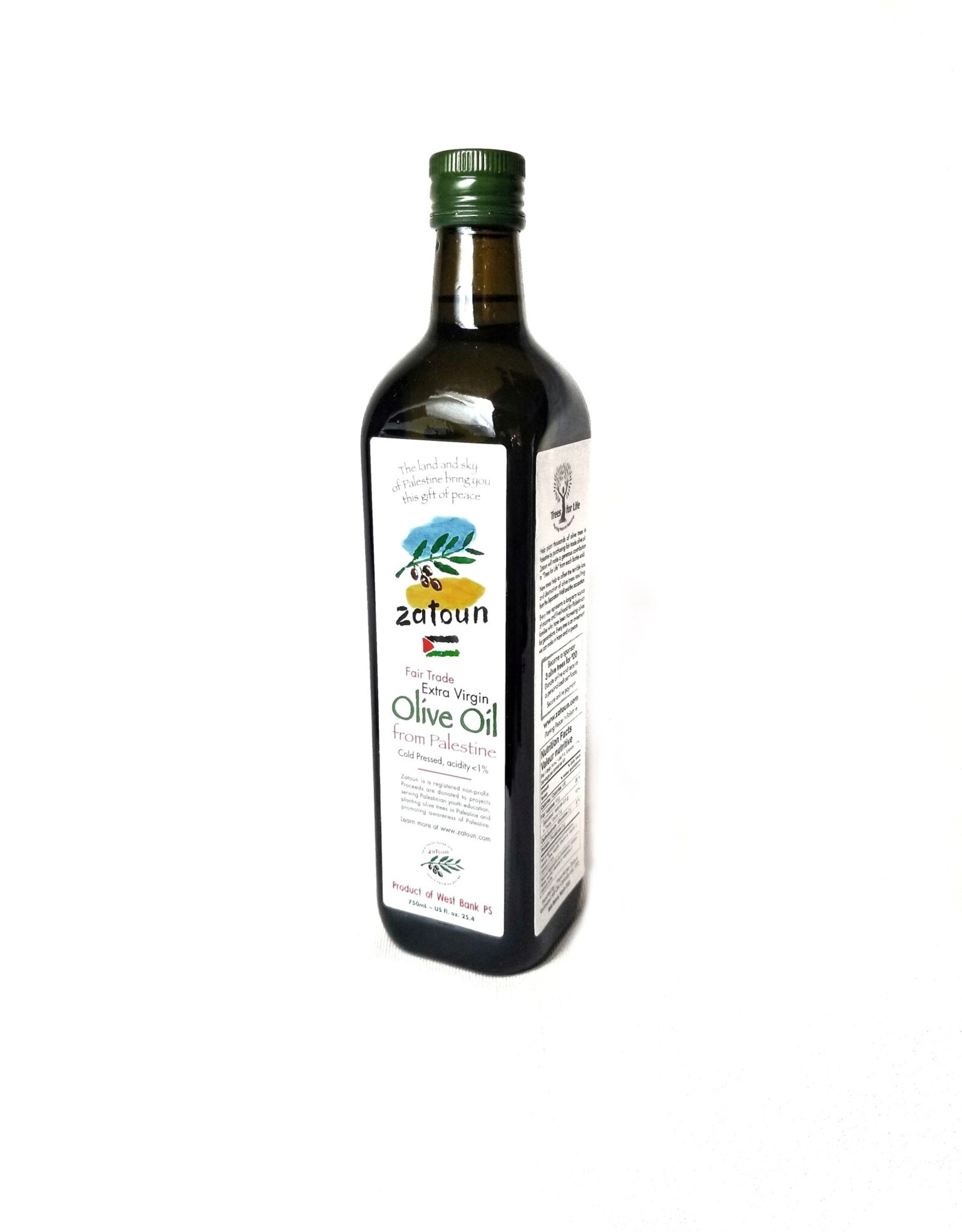 West Bank Zatoun Palestine Extra Virgin Olive Oil  750 ml - West Bank