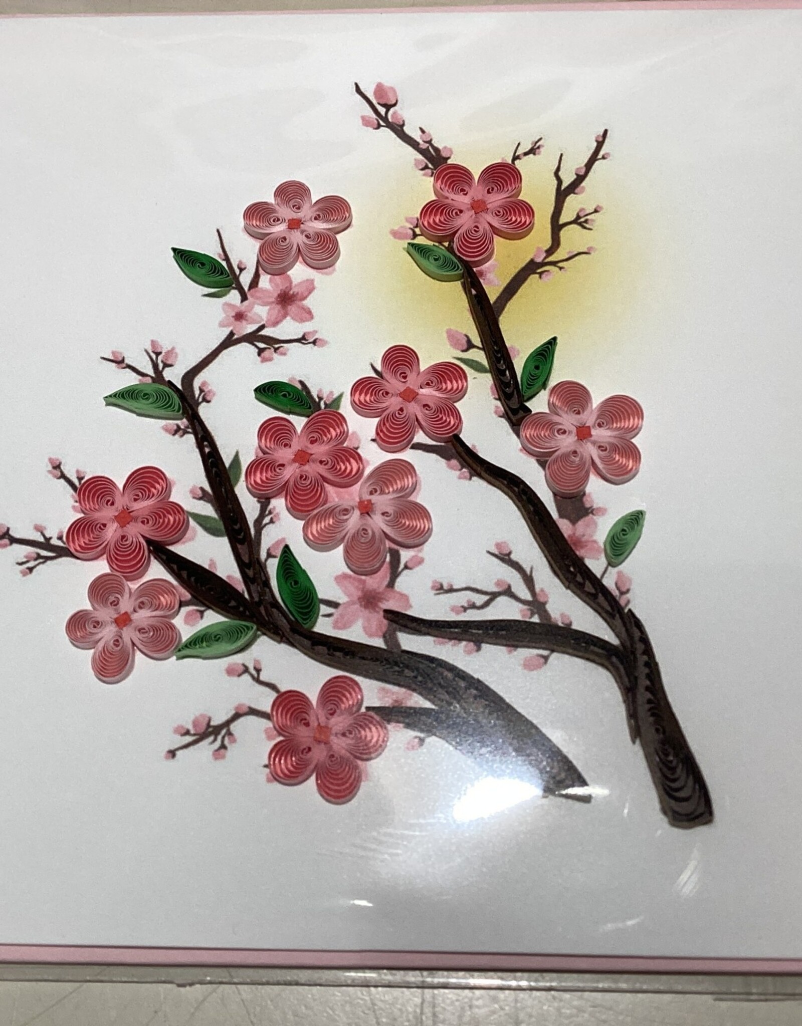 Vietnam Quilling Card Cherry Blossoms  - Vietnam