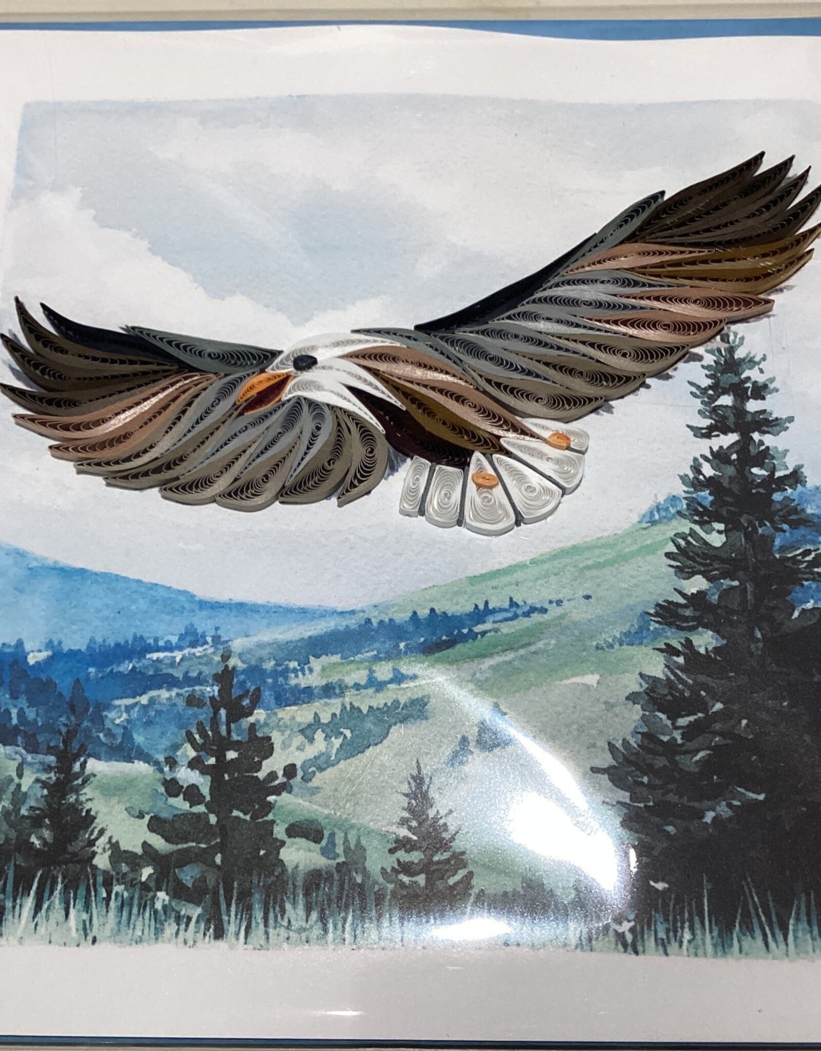 Vietnam Quilling Card Soaring Eagle  - Vietnam